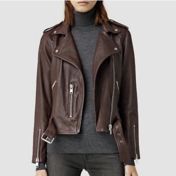 All Saints Balfern Leather Biker Jacket - Picture 2 of 8